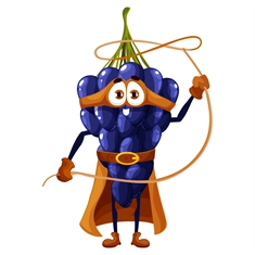 Superhero Grapes Classroom Fruit Transparent Sticker